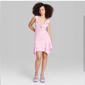 wild fable NWT pink ruffle mini dress